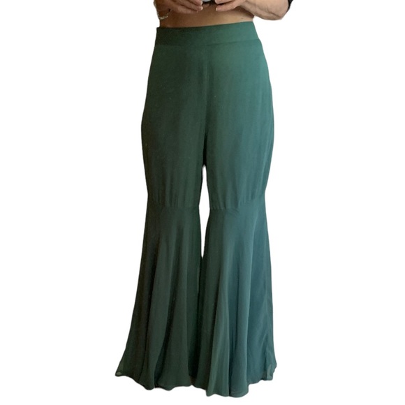 Amazing Vintage Elephant Bell Bottom Green Pants Size Small - Picture 3 of 16